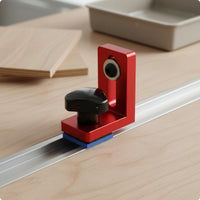 Sliding Track Clamp Universal Compatibility Channel Slot Positioning Stop Non-Marring Pads Aluminum Track Hold down Clamp for Carpentry