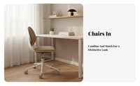 Armless Rolling Task Chair Minimalist Design Armless Upholstered Chair for Women