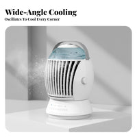 Mini Water Cooling Fan Cools & Humidifies Mini Air Chiller Fan Compact Design USB Electric Air Chiller for Students, Office Workers, Dorm Room