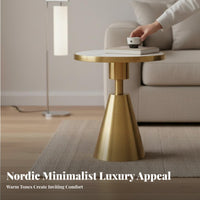 2 Pieces Nesting Table Set High-Low Combination Living Room Furnishing Sintered Stunit Top for Homeowners, Students, Lounge, Hotel Lobby, Small Spaces