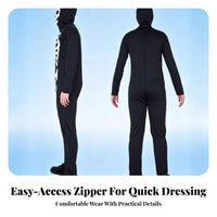 Hooded Skeleton Suit Black and White Apparel for Performance Wear