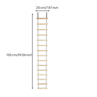Natural Wooden Rope Ladder Easy Setup Hanging Rope Ladder Splintersplinterless Lightweight for Balcony
