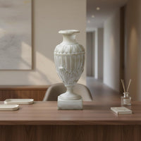 Minimalist Aesthetic Vase Japanese Style Faux Jade Vase Earthy Tone Home Decor for TV Stand