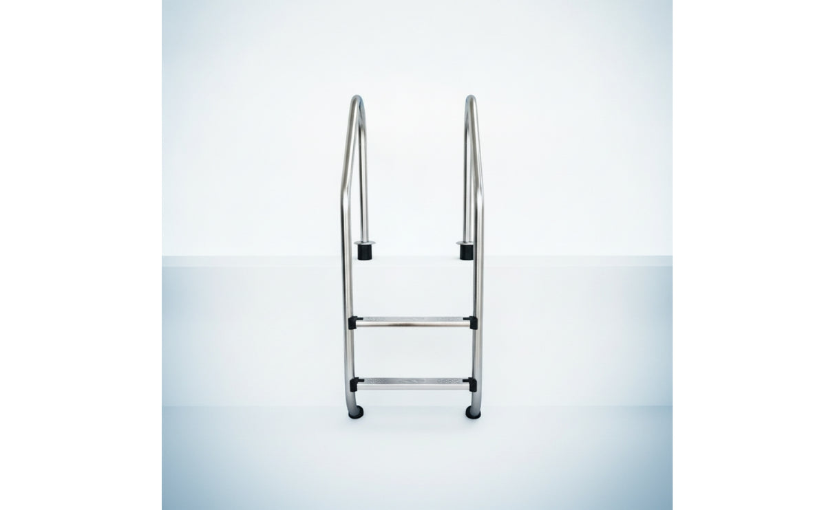 Stainless Steel Pool Ladder in-Ground Three-Step Pool Ladder Polished for Swimmers, Swimming Pools
