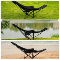 Multi-Position Moon Chair with Leg Rest Portable Reclining Camping Chair Lightweight Foldable Lawn Lounger Supportive for Campers