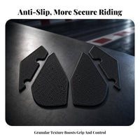 4 Pieces Textured Fuel Tank Pad Matte Anti-Slip Tank Pad Rounded Edge Black