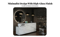 Modern Front Desk Counter Reception Retail Checkout Counter Sturdy Material Spacious Workspace Suitable for Retailers Receptionists Boutique Salon Corporate Workplace