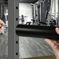 Rack-Mounted Barbell Plate Storage Rod for Squat Rack