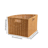 Corner Storage Basket Rattan-Style Triangular Container Easy Clean for Bedroom