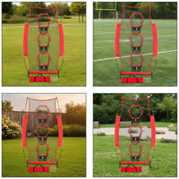 Football Throwing Net with Target Pockets Easy Setup Football Throwing Net with Carry Bag Heavy-Duty   for Coaches, outdoor