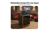 AV Component Rack with Wheels Adjustable Amplifier Stand Cabinet Rolling Media Tower Electronics Storage Heavy-duty Metal Suitable for Home Theater Living Room Office