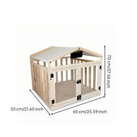 House-Shaped Kennel Slatted Wooden Dog House Solid Wood