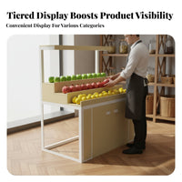 Multifunctional Stepped Fruit Display Cabinet Stable & Sturdy Snack and Fruit Display Shelf Heavy Duty Multi-Tier Produce Rack High Weight Capacity for Supermarket Managers, Retailers, Supermarkets, Convenience Shop S