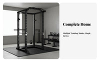 Full-Body Workout Power Rack with Pulley System Adjustable All-in-Single Squat Rack Heavy-Duty Steel Frame All-in-Single Home Gym Rack Stable Structure for Fitness Enthusiasts, Bodybuilders