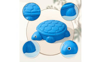 Plastic Turtle Sandbox Textured Play Basin with Lid Large Sandpit Low-Height for Children, Toddlers, Kindergarten, Playroom, Backyard