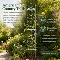 Iron Garden Trellis for Climbing Plants, 171-200cm Metal Plant Support for Outdoor Potted Plants, Staked Modular Trellis Panels
