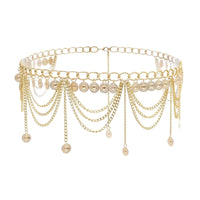 Draped Layered Waist Chain Gold-Tone Waist Chain with Coin Pendants Decorative Accessory Fringe for Festivals