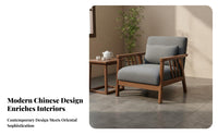 Versatile Combination New Chinese Design Reception Seating High-Density Foam Cushions Solid Wood Waiting Room Furniture Comfortable Cushioning Wooden Frame Sofa Set Easy Assembly for Cafe Owners, Restaurant Managers, Couples, Hotel Lobby, Lounge, Home