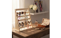 Wood Bracelet Organizer Large Capacity 5-Tier Jewelry Rack Easy Assembly Wooden Bracelet Stand for Spacious Wardrobe