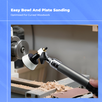85 Pieces Bowl Sander Tool Kit Adjustable Sanding Head Wood Turning Tools Hook and Loop Discs Dual Bearing Design for Carpenters
