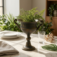 Pedestal Flower Vase Centerpiece Goblet Vase Photo Prop for Tabletop