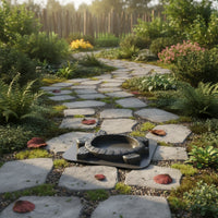 Turtle Stepping Stone Mold Black Outdoor Decor Round Cavity