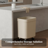 High Leg Trash Can No-Bend Design Trash Can with Wheels Large Capacity Elevated Waste Receptacle with Wheels for Seniors, Living Room, Bedroom, Garage