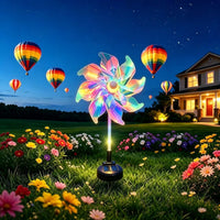 Solar-Powered LED Windmill Garden Light, Waterproof, Outdoor Decoration