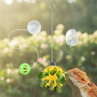 Feeding Ball with Suction Cup Interactive Reptile Feeder Ball Hollow for Lizards