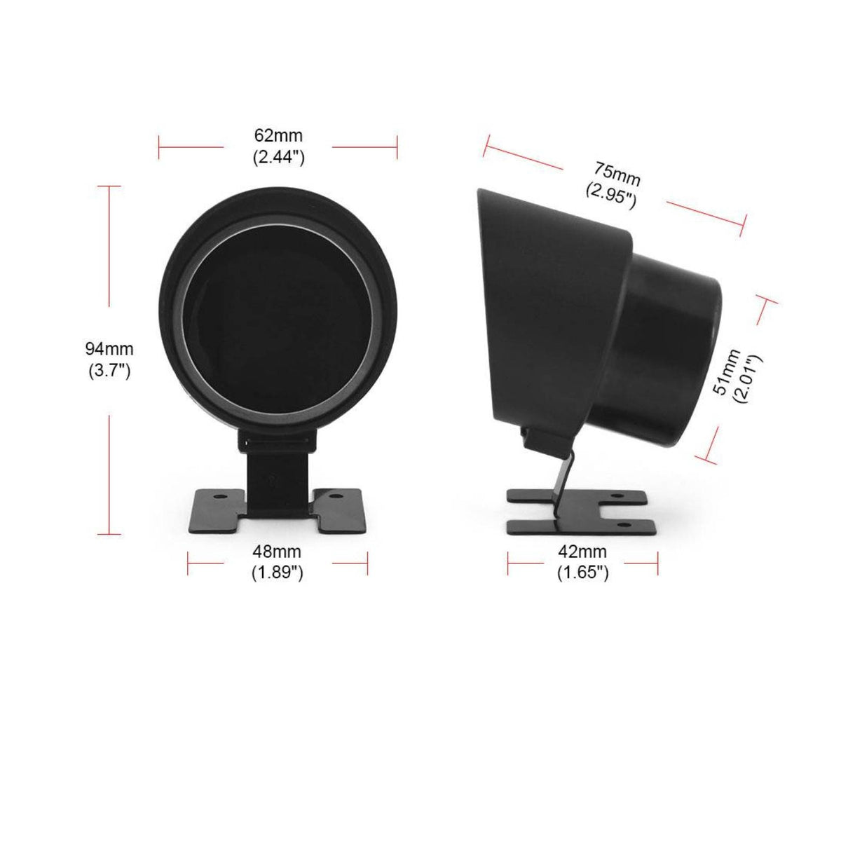 2-in-1 Design Water Temperature Gauge Sensor Included Two-in-One Digital Automotive Gauge 52mm Size