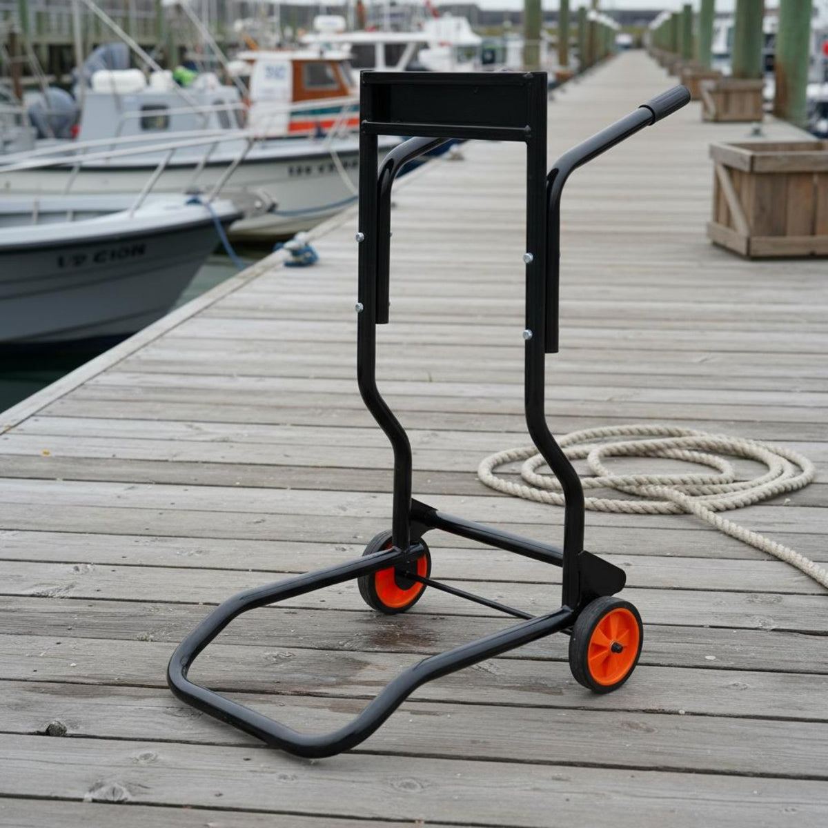 Outboard Engine Carrier Heavy Duty Folding Outboard Trolley Marine Engine Dolly Storage and Transport Boat Engine Dolly