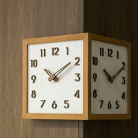 Double-Sided Corner Timepiece Modern Minimalist Home Decor Battery Operated