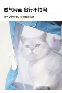 宠物外出便携猫包防蚊透气可折叠猫咪背包斜挎旅行包手提猫包跨境