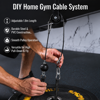 Black Cable Pulley System Home Gym, PU Coated Steel Replacement Cable, Heavy Duty Fitness Cable for Multi Gym, 300kg Load