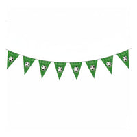 Soccer Themed Bunting Green Color Athletic Flag Banner Lightweight Party Decoration for Kids