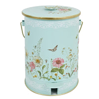 Lidded Metal Trash Can Handsat Home Storage Round Lid for Outdoor