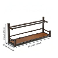 Tea Ware Rack Elegant Accessory Rack with Woven Tray Space Saving Display Stand with Holder for Hosts, Kitchen Countertop