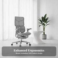 Lumbar Support Ergonomic Mesh Chair Breathable Backrest Ergonomic Mesh-Back Roller Chair Adjustable Height Office Furniture Smooth-Rolling Wheels for Students, Gamers, Study Room, Commercial Use, Gaming Setup