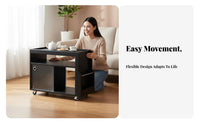 Rolling Tea Trolley Mobile Design with Casters 2-Tier Rolling Cart for Bedroom