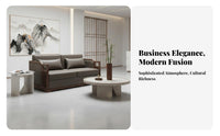 New Chinese design Wooden Frame Couch and Table collection Managerial Design Office Furnishing Reception Lounge Set for Business Managerials, Company Owners, Meeting Room, Hotel Lobby