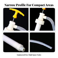 Corrosion-Resistant Manual Hand-Pull Oil Pump Short-Style Barrel Pump with Metal Tube for Mechanics, Farmers, Workshop, Garage, Farm