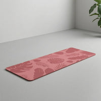 Non-Slip Exercise Mat with Leaf Print Printed Exercise Mat Cushioned Eco-Friendly for Yogis
