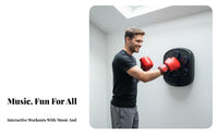 Music-Synced Boxing Machine Interactive Workout Smart Boxing Machine LED Score Display Wall Mounted Punching Target for Adults, Family
