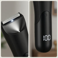 Rechargeable Body Trimmer with Guide Comb Cordless Electric Body Hair Trimmer Portable Grooming Tool with Light Compact for Men, Home, Travel