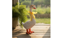 Goose Ornament with Hat Resin Garden Goose Statue Decorative Garden Statue for Gardeners, Homeowners, Yard, Patio, Flower Bed
