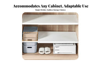 Drillno-Drill Installation Expandable Tension Shelf No Drilling Required Cabinet Organizer Adjustable Length Storage Rack Easy to Install for Renters, Homeowners, Students, Wardrobe, Kitchen, Under-Sink, Bathroom