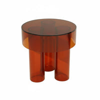 Round Acrylic Side Table Lightweight Nightstand adaptable for Office, Homeowners