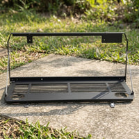 Fold-down Foldable Tailgate Table Heavy-Duty Tailgate Table with Cup Holders Space-Saving Folding Storage Rack Powder-Coated for Overlanders, Campers, Tailgating, Camping, Roadside Prep