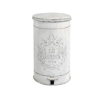 Pedal Trash Can Distressed Finish Garden Container Hands-No-Touch