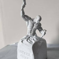 2 Pieces Muscular Male Figurine Matte Statue Speckled for Desktop Display
